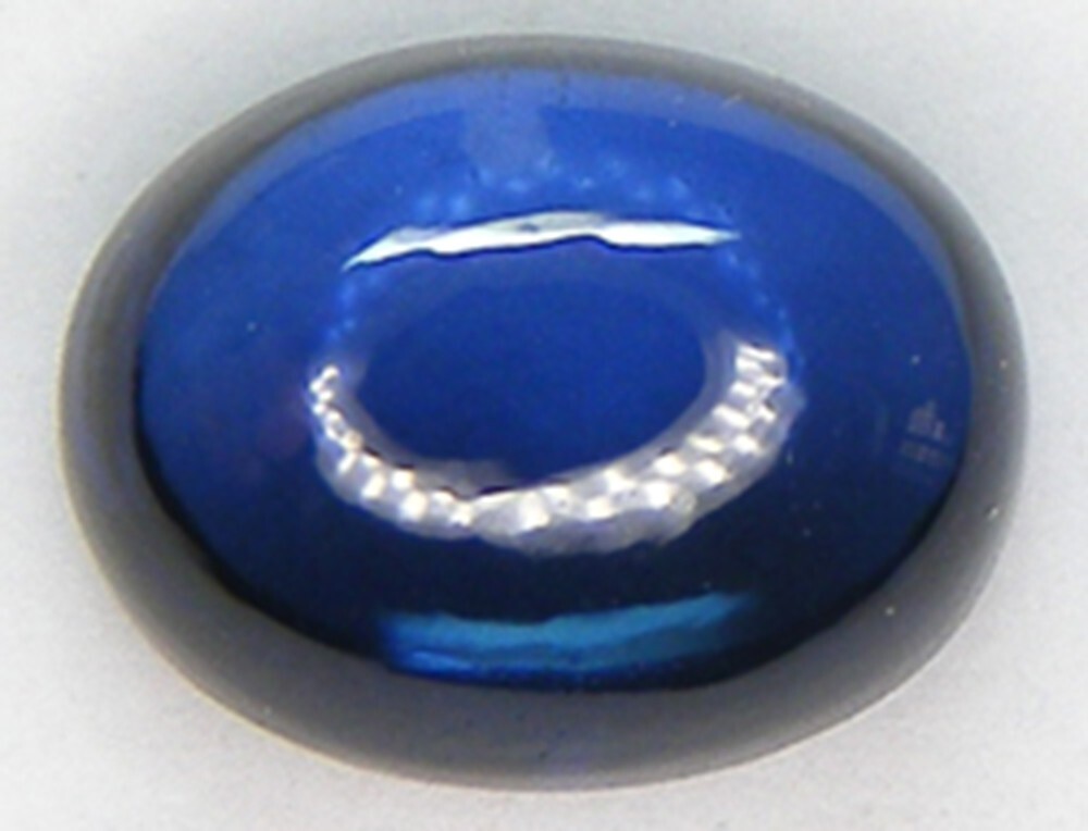 2.96 CT. EXCELLENT CUT OVAL CABOCHON 9×7 MM. BLUE SAPPHIRE LAB CORUNDUM