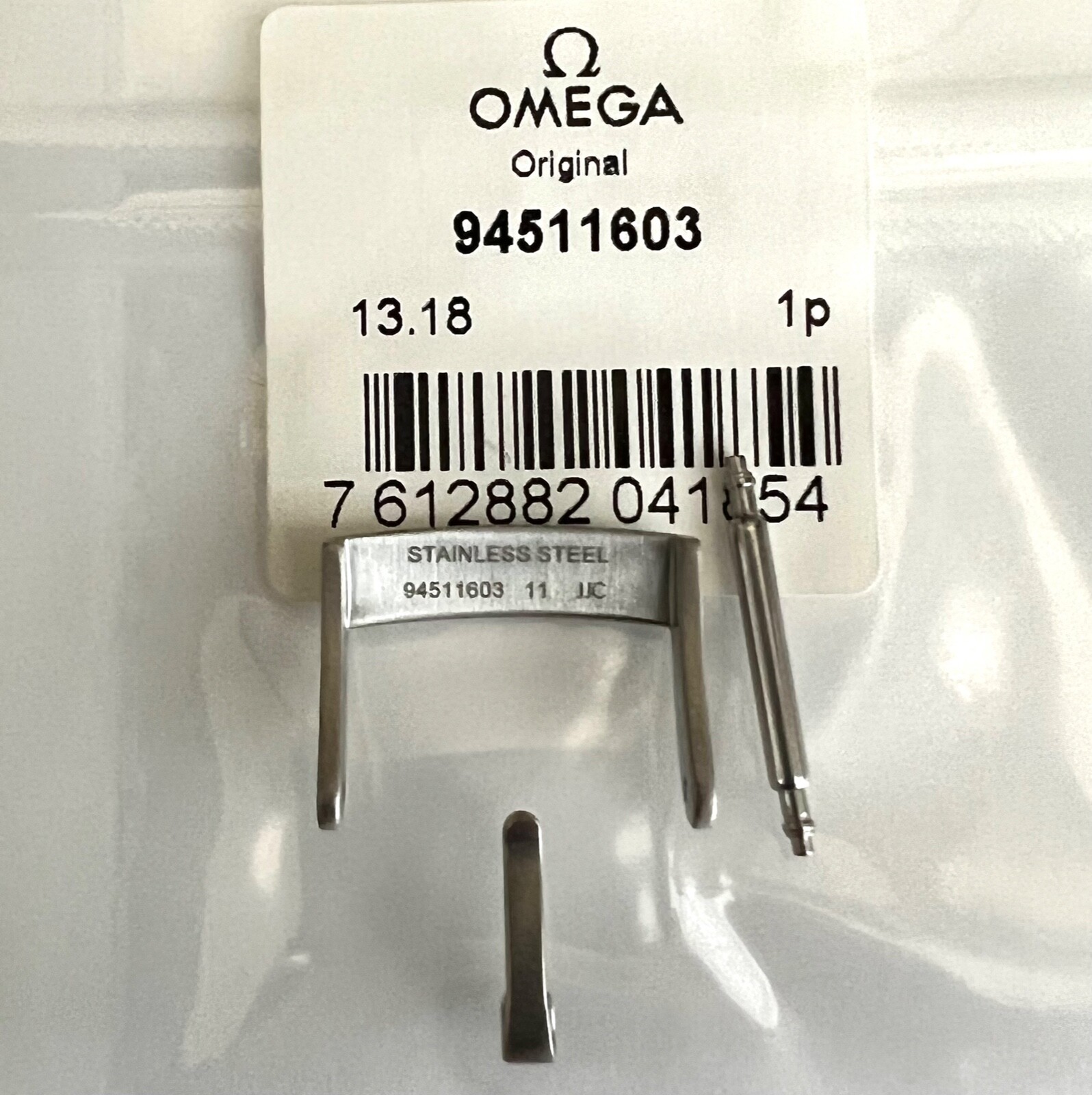 ORIGINAL OMEGA 16mm BRUSHED Silver CLASP #94511603 Fits 16mm Strap at Buckle End