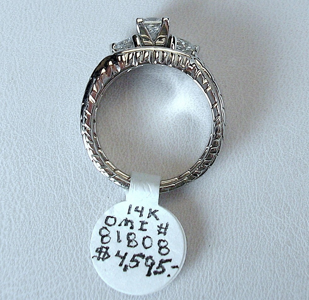 0.57 ct Princess Ct 1.01 ctw Natural Diamonds 14K White Wed Set Was $4,595 Video