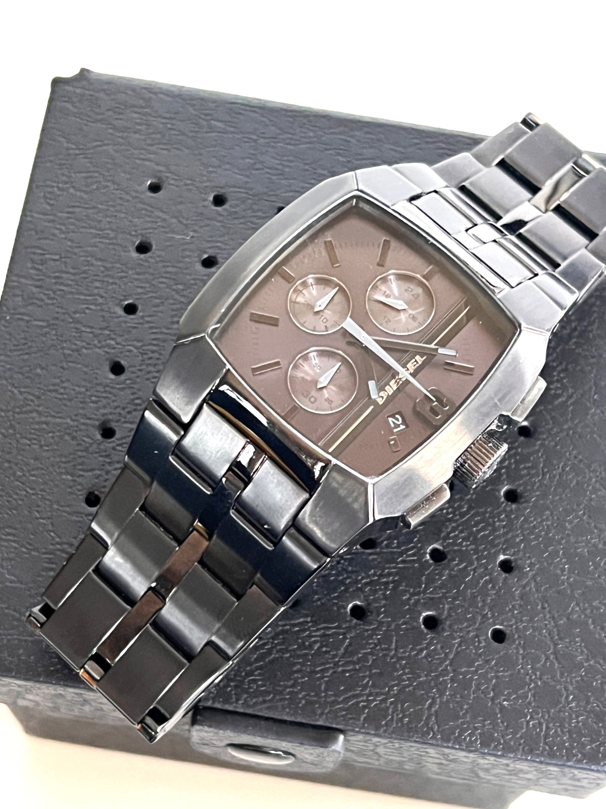 DIESEL DZ4260 Mens Chronograph Gunmetal Ion Plated SSteel Bracelet STORE DISPLAY