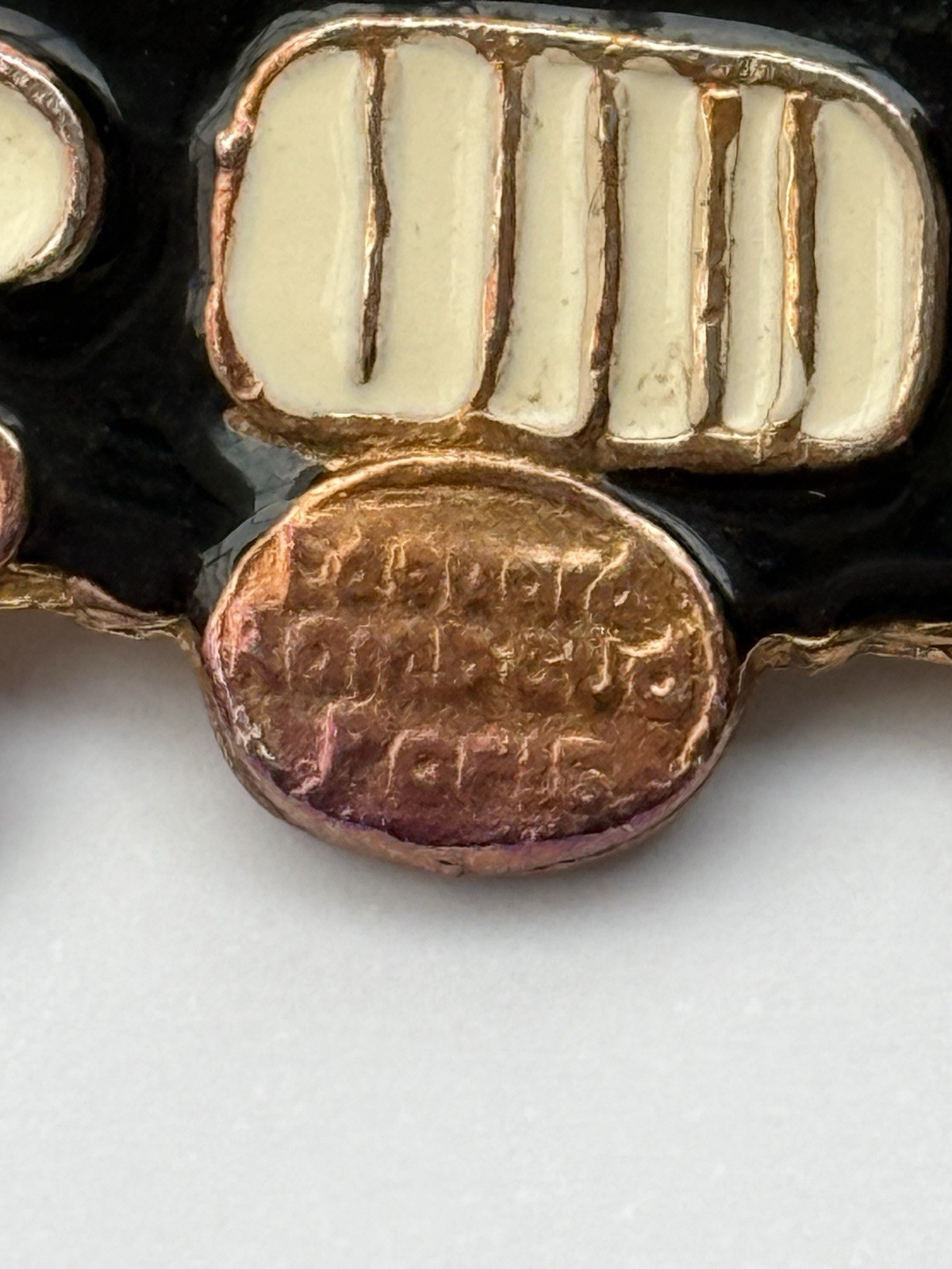 Edouard Rambaud Paris Rare Vintage Car Motif Enamel Brooch Pin Badge Art Deco