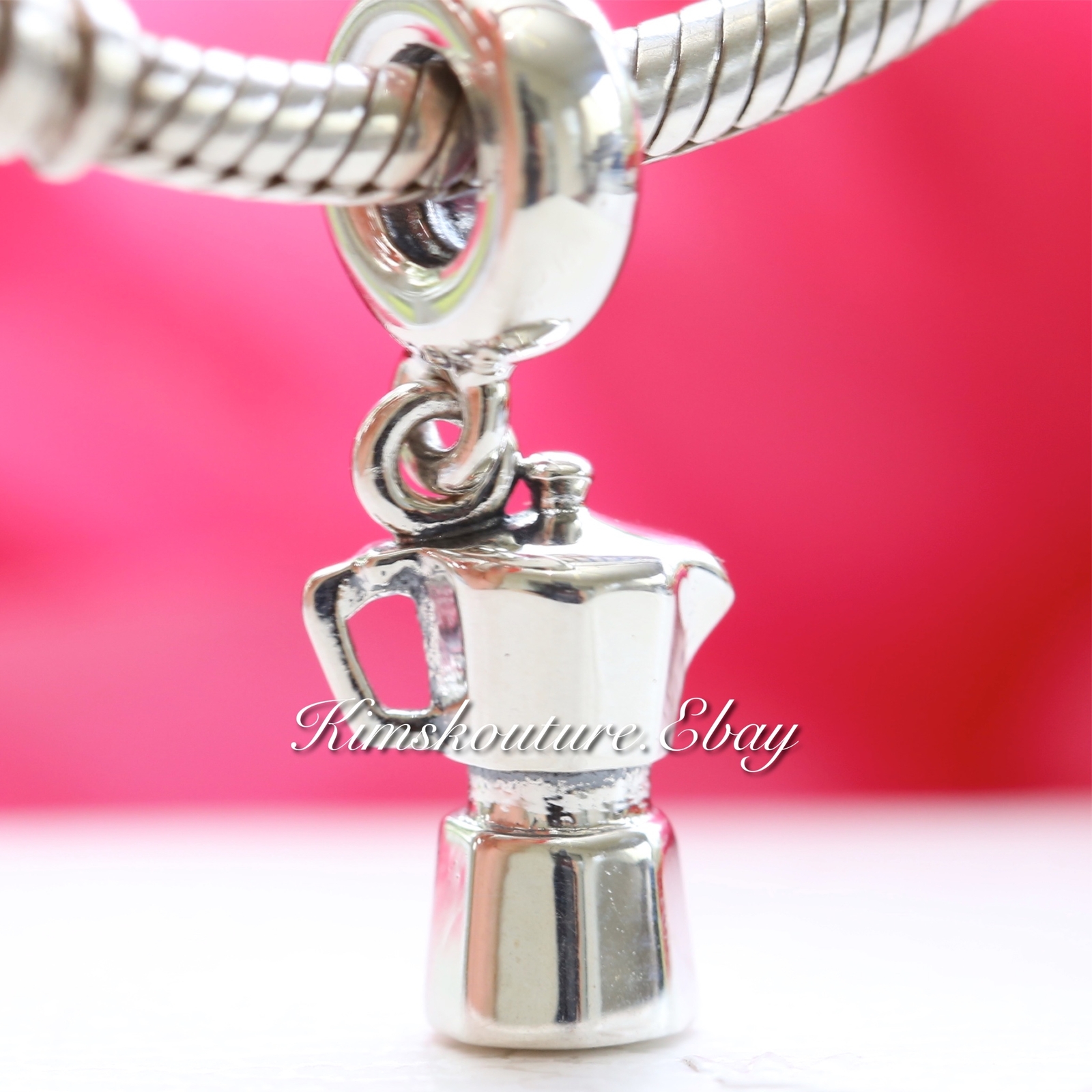 Authentic Sterling Silver Pendant Charm Coffee Lovers 791514