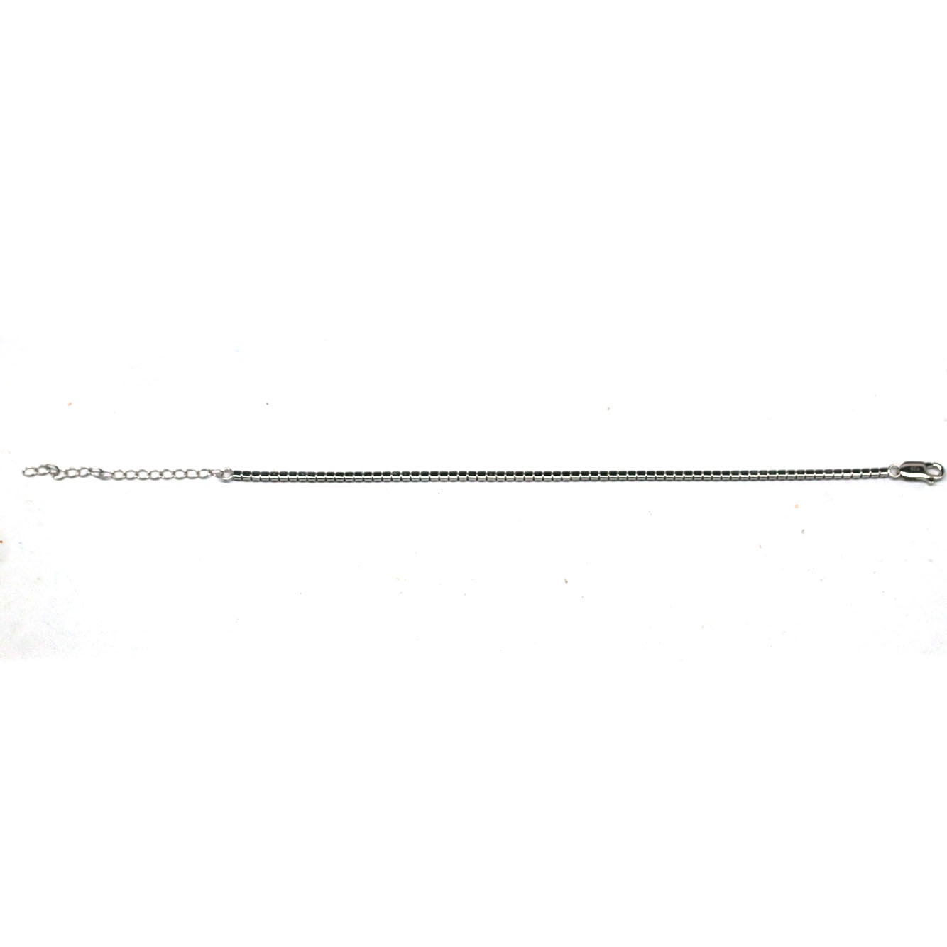 Blue Sapphire Bracelet 9.0 In. 925 Sterling Silver White Gold Plated Handmade