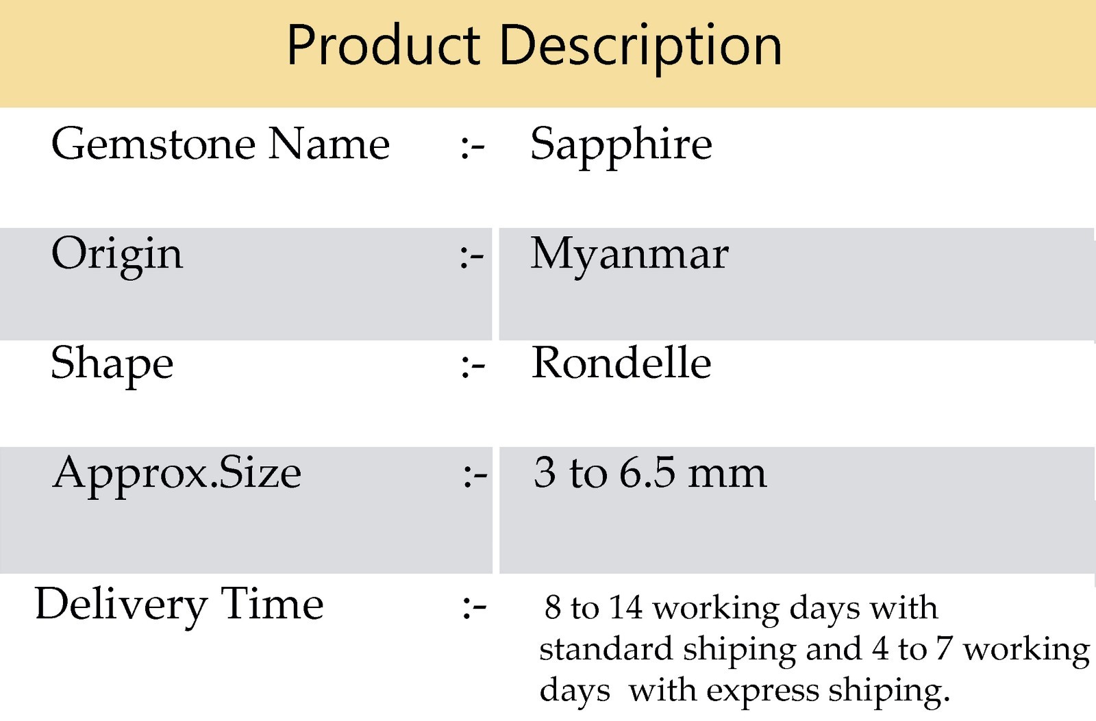 Natural Myanmar Sapphire 3-6.5mm Smooth Rondelle Beads 18″ Gemstone Necklace