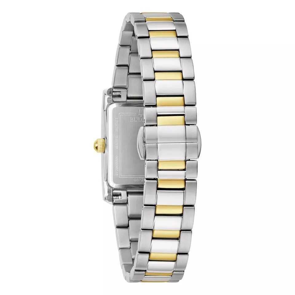 Bulova Classic Women’s 98P230 Black Dial Diamond Two Tone Stainless Steel Watch