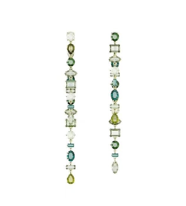 Swarovski Crystal Gema Asymmetric Drop Dangle Earrings