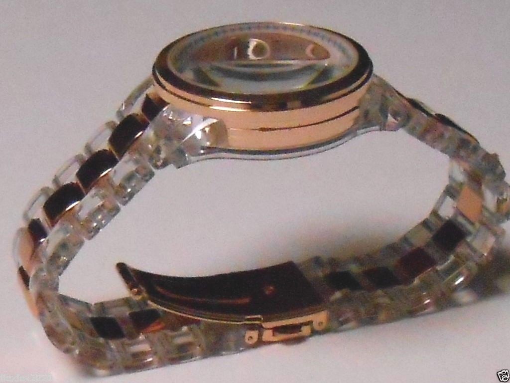NEW FANCY Women Quartz Wrist Watch Rose Golden Watch Face Crown 3 Hands Resin