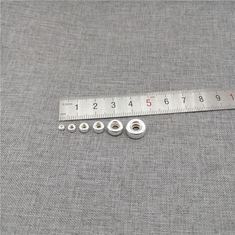 925 Sterling Silver Shiny Tire Donut Beads Spacers 3mm 4mm 5mm 6mm 7mm 8mm 10mm