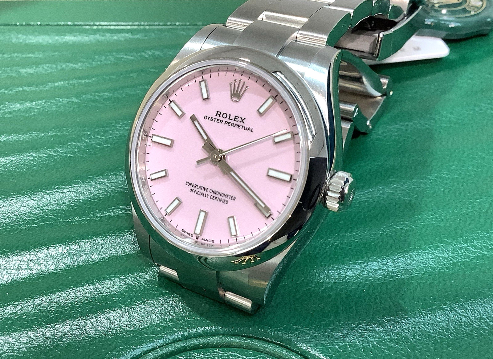 ROLEX 277200 Oyster Perpetual CANDY PINK 31mm Complete Set & Both Tags Still NIB