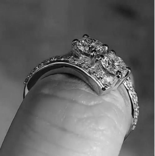 1 Carat Forever US Two Stone Engagement CZ Solitaire Ring Solid 925 Silver