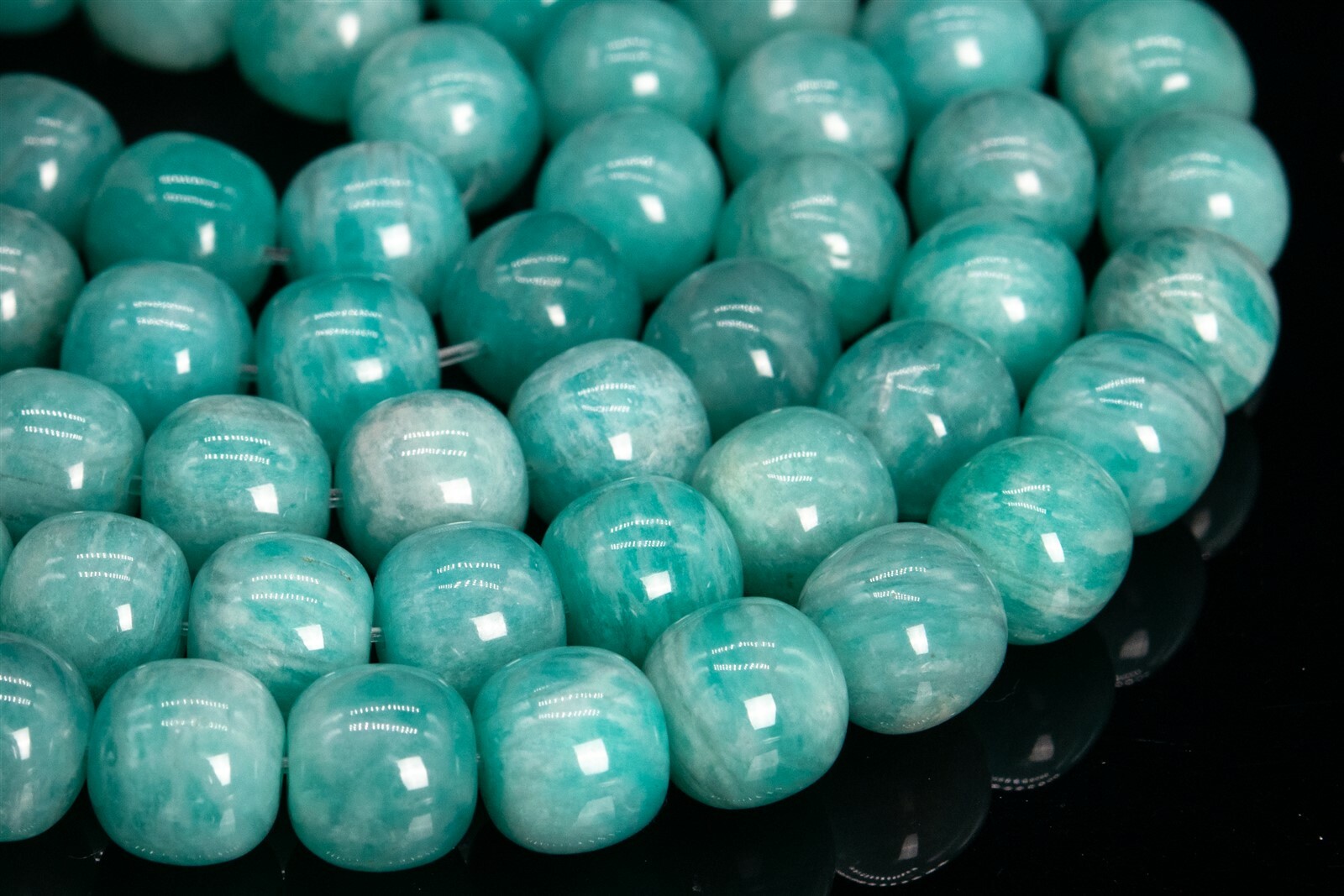 9x9MM Green Amazonite Barrel Drum Grade A Genuine Natural Loose Beads 7″