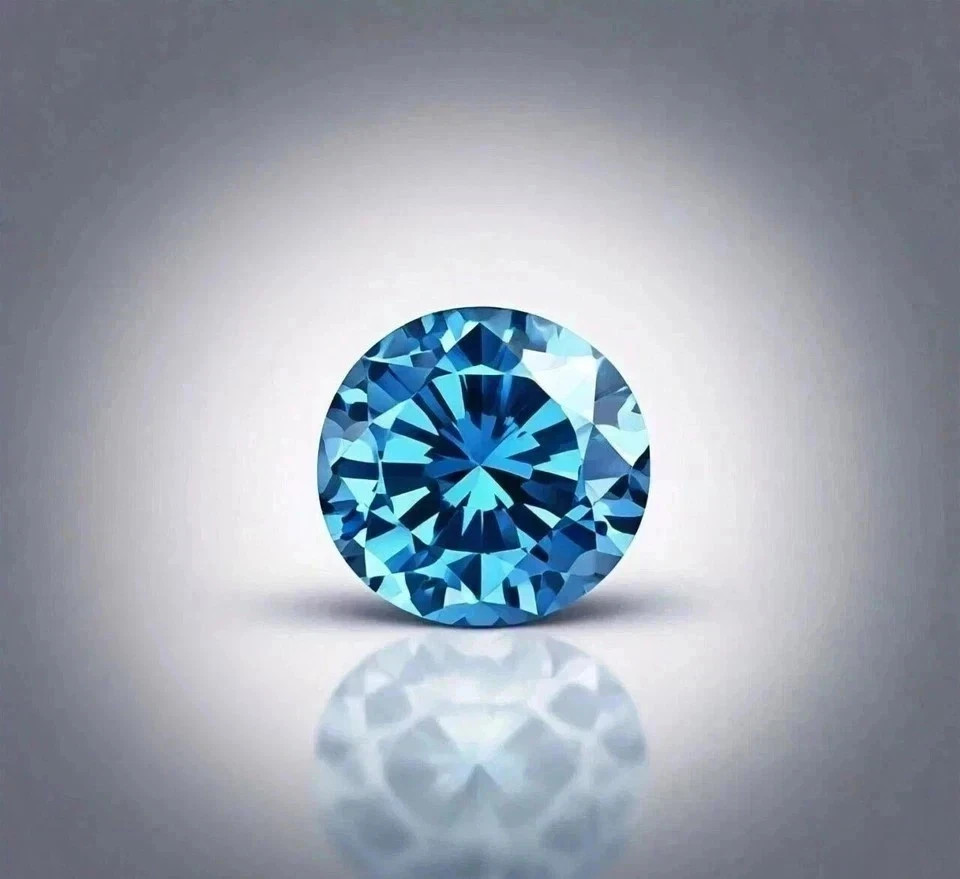 LAB GROWN 3CT BLUE DIAMOND ROUND CUT VVS1 CVD LOOSE CERTIFIED GEM