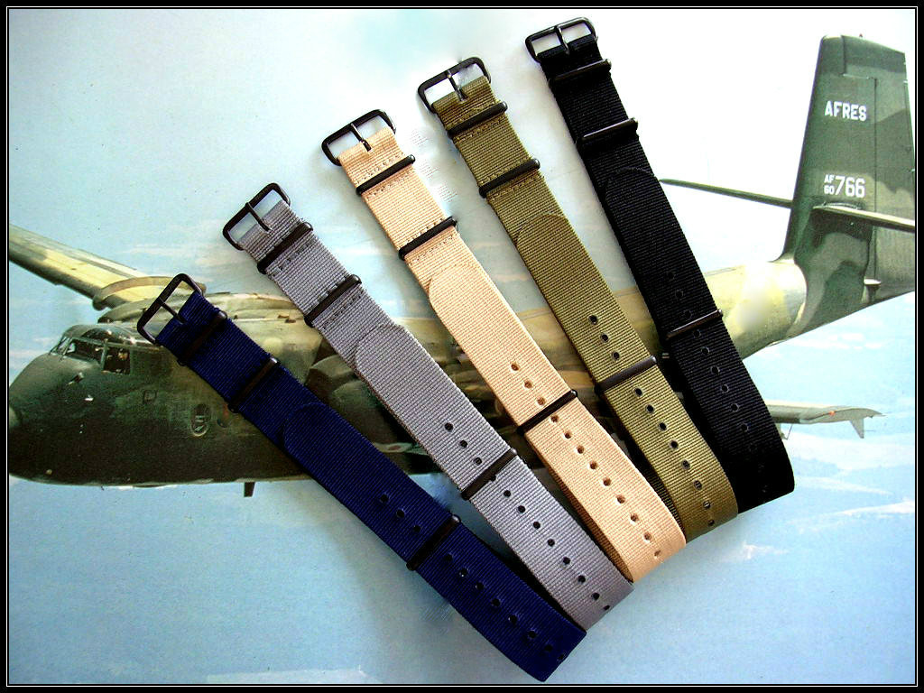 NATO G10 PVD nylon Military Army Diver watchband RAF strap Bond stitch IW SUISSE