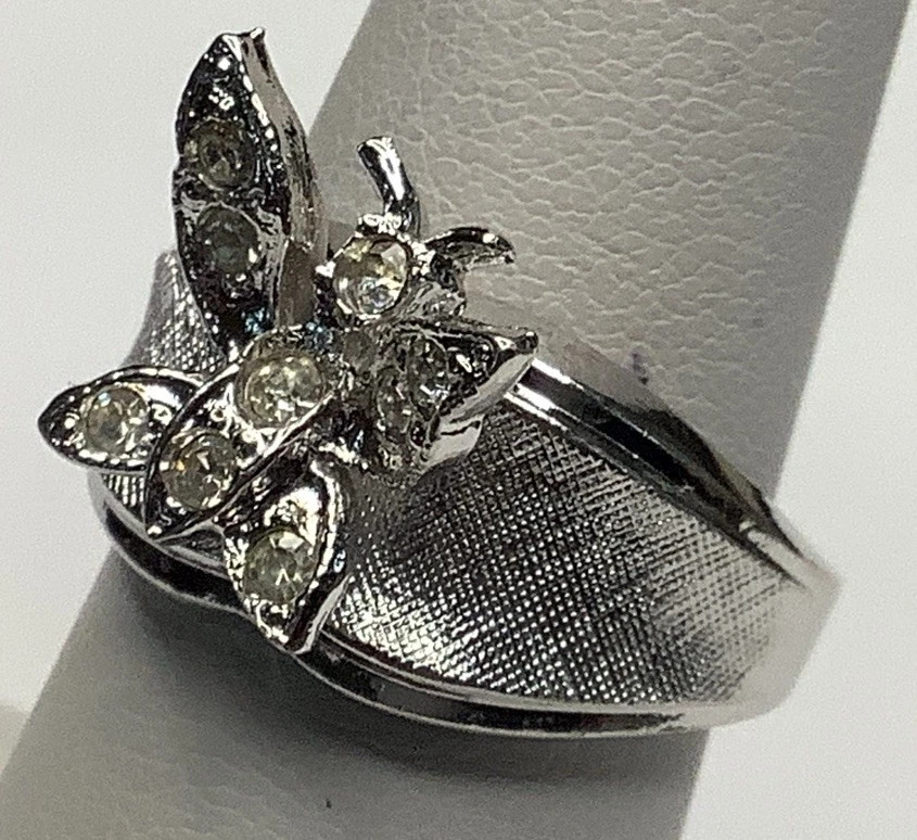 Park Lane Rare HOSTESS BUTTERFLY RING w/ Swarovski Crystals – Sz 6 – Lovely!