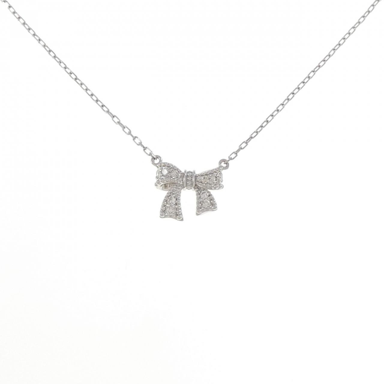 Authentic PT900/PT850 Ribbon Diamond Necklace 0.05CT #260-007-908-3638