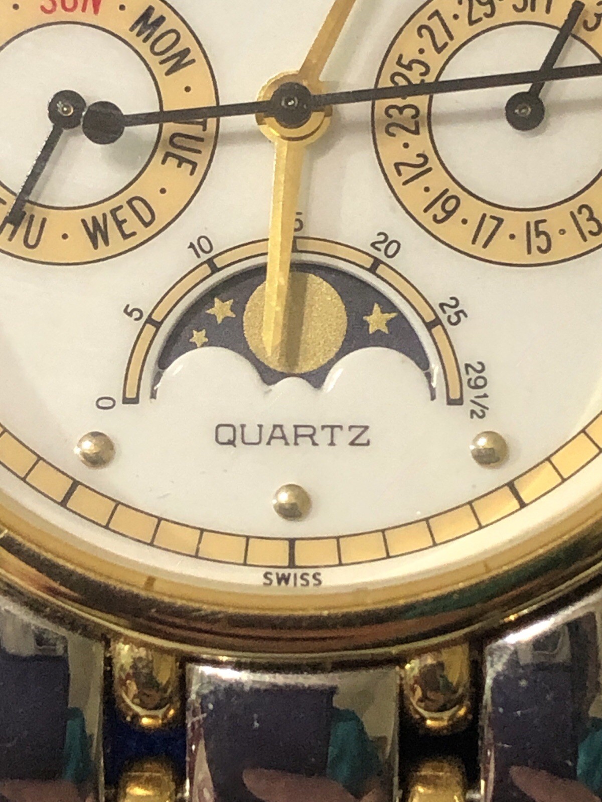 Jacques Edho Paris Watch Moon Phase Day Date with Box – 7 to 8 inch Length
