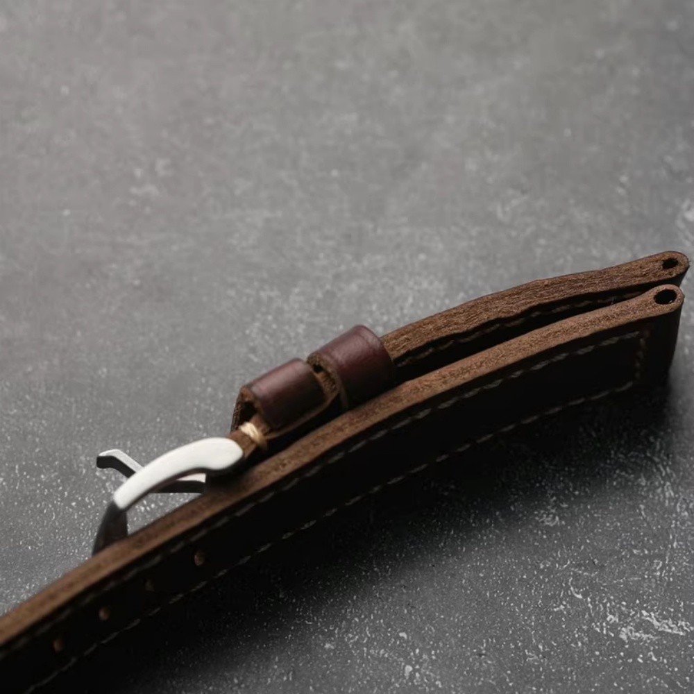 Handmade Oil Wax Genuine Leather Watch Band Strap 18 20 21 22 23 24 25 26mm