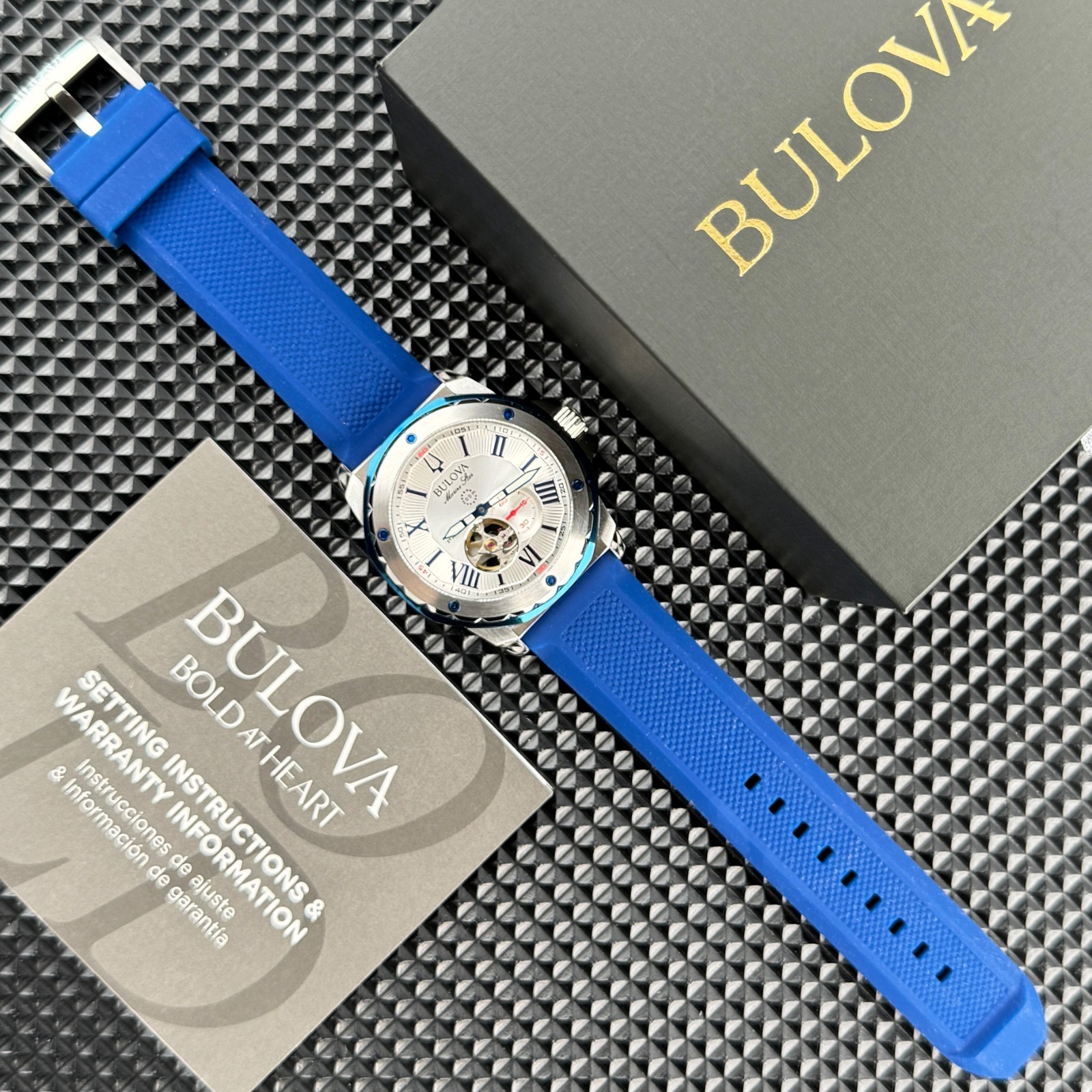 Bulova Marine Star Automatic Silver white Dial 98A225 Men’s Watch 45mm