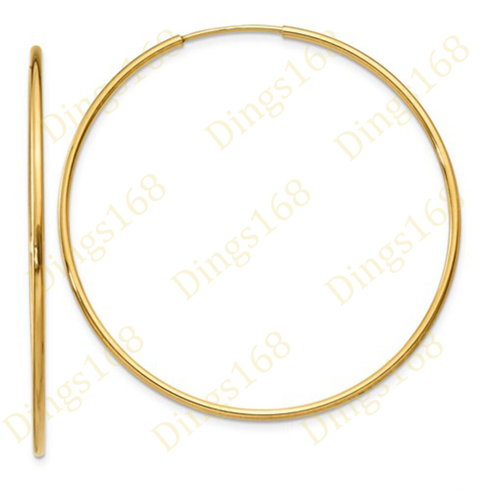 Genuine 18K Yellow Gold Filled Tarnish-Resist 70mm X-Large Endless Hoop Earrings
