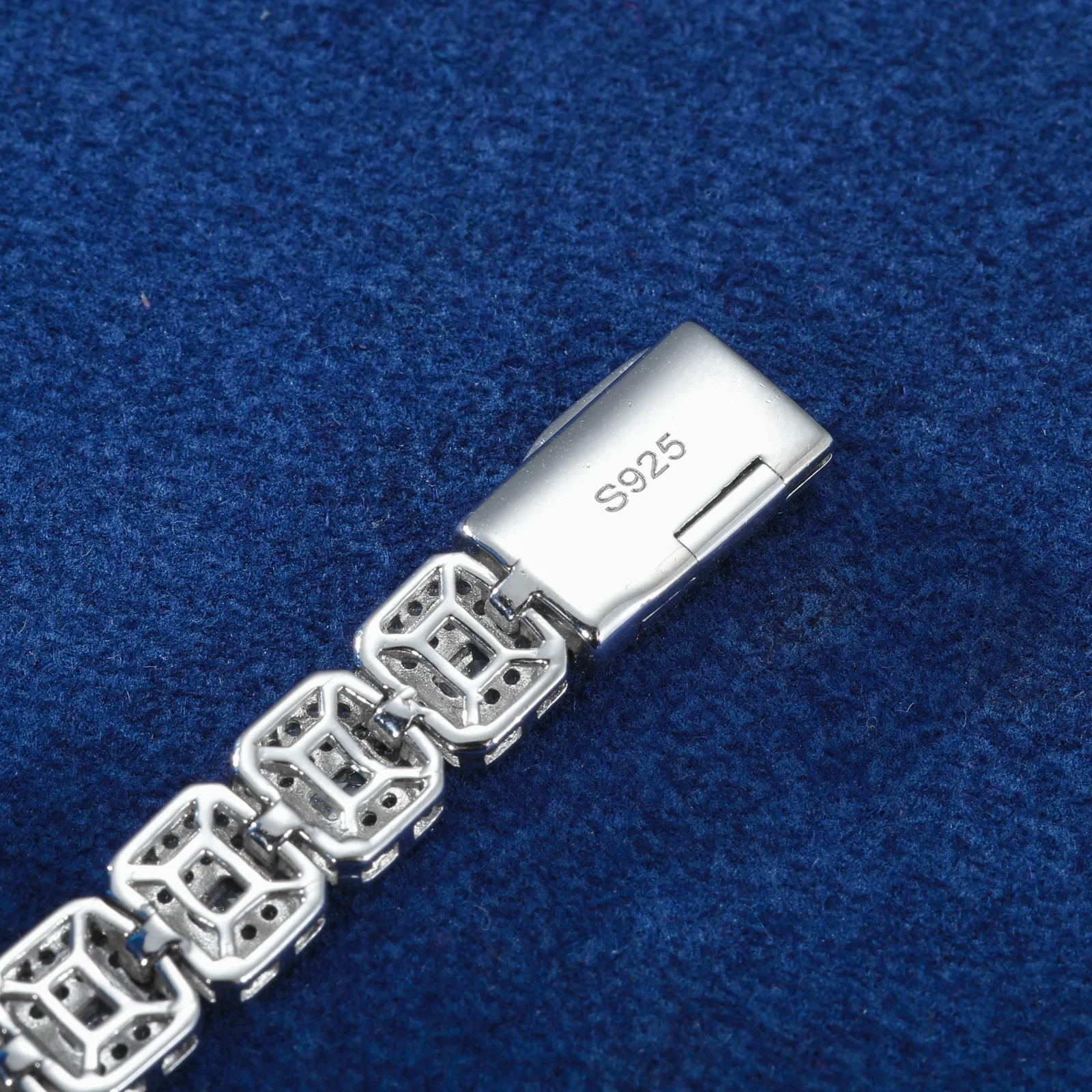 Moissanite Tennis Bracelet 925 Sterling Silver Iced Out Halo Link Chain 8 Inches