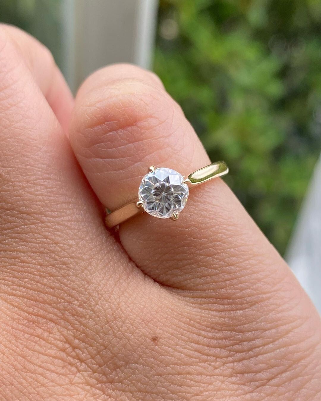 14k Yellow Gold Over 2.00 Ct Round CZ Diamond Solitaire Ring For Teen Jewelry