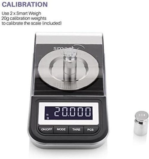 Premium 50g x 0.001g Digital Scale with Tweezers & Calibration Weights Included