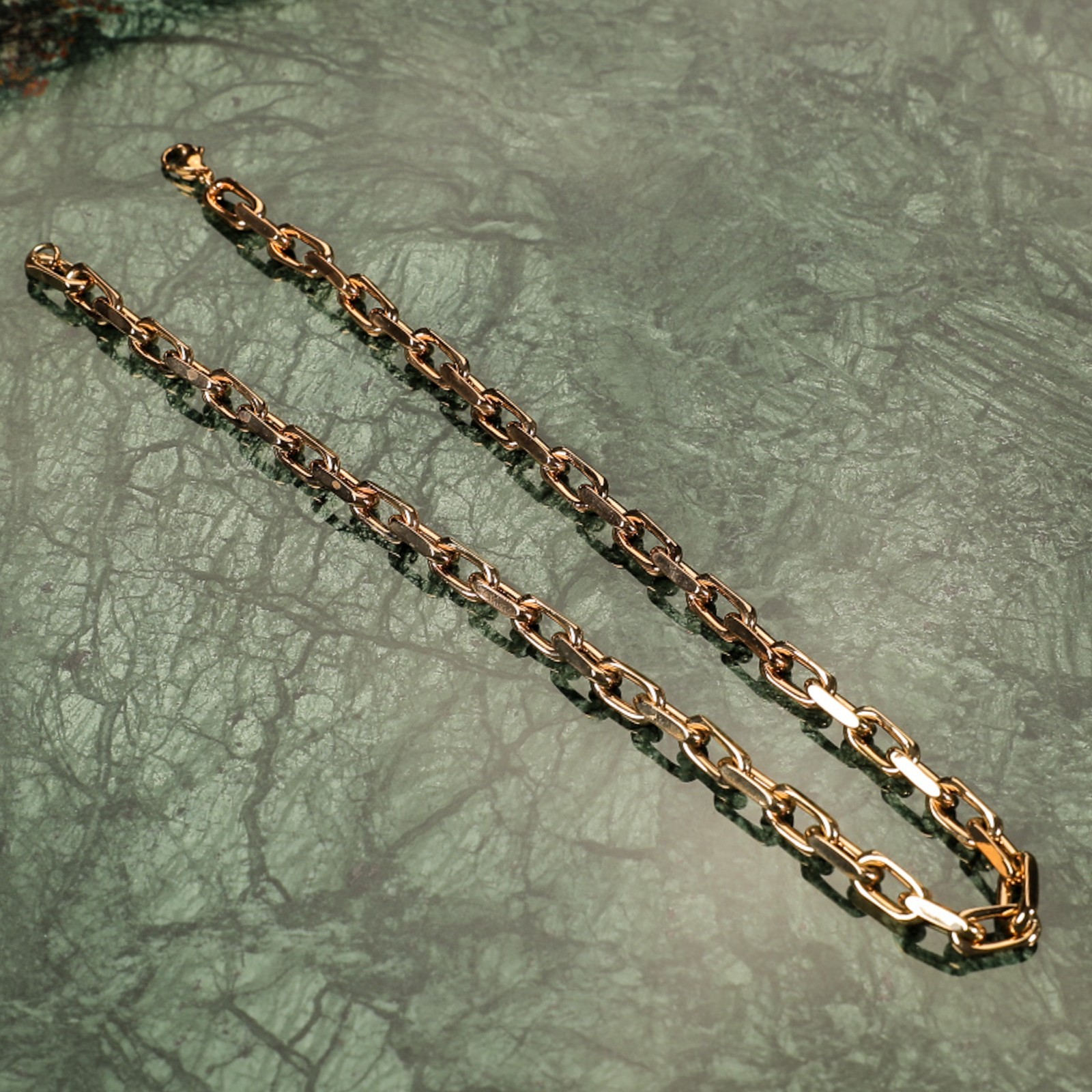 Solid Rose Gold Plated Heavy 316 Stainless Steel 8MM Hermes Link Chain