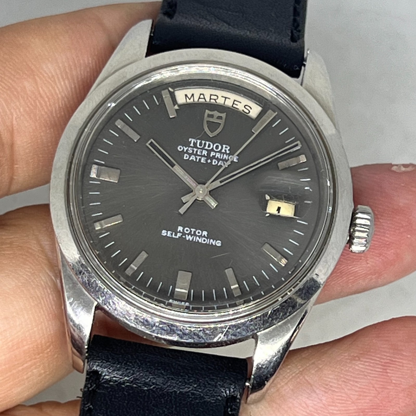 VINTAGE TUDOR JUMBO DAY DATE REF 7017/0 AUTOMATIC 38 MM GREY DIAL FROM 1970