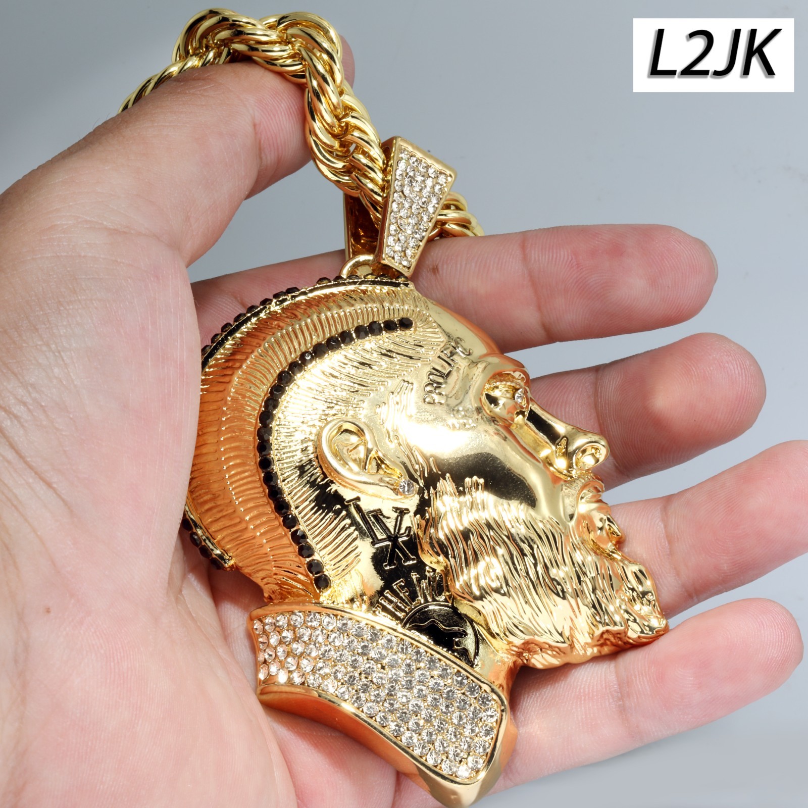 14K Rope Chain 10mm 20″ & 24″In | Large Face Prolific Hussle Gold Plated Hip Hop
