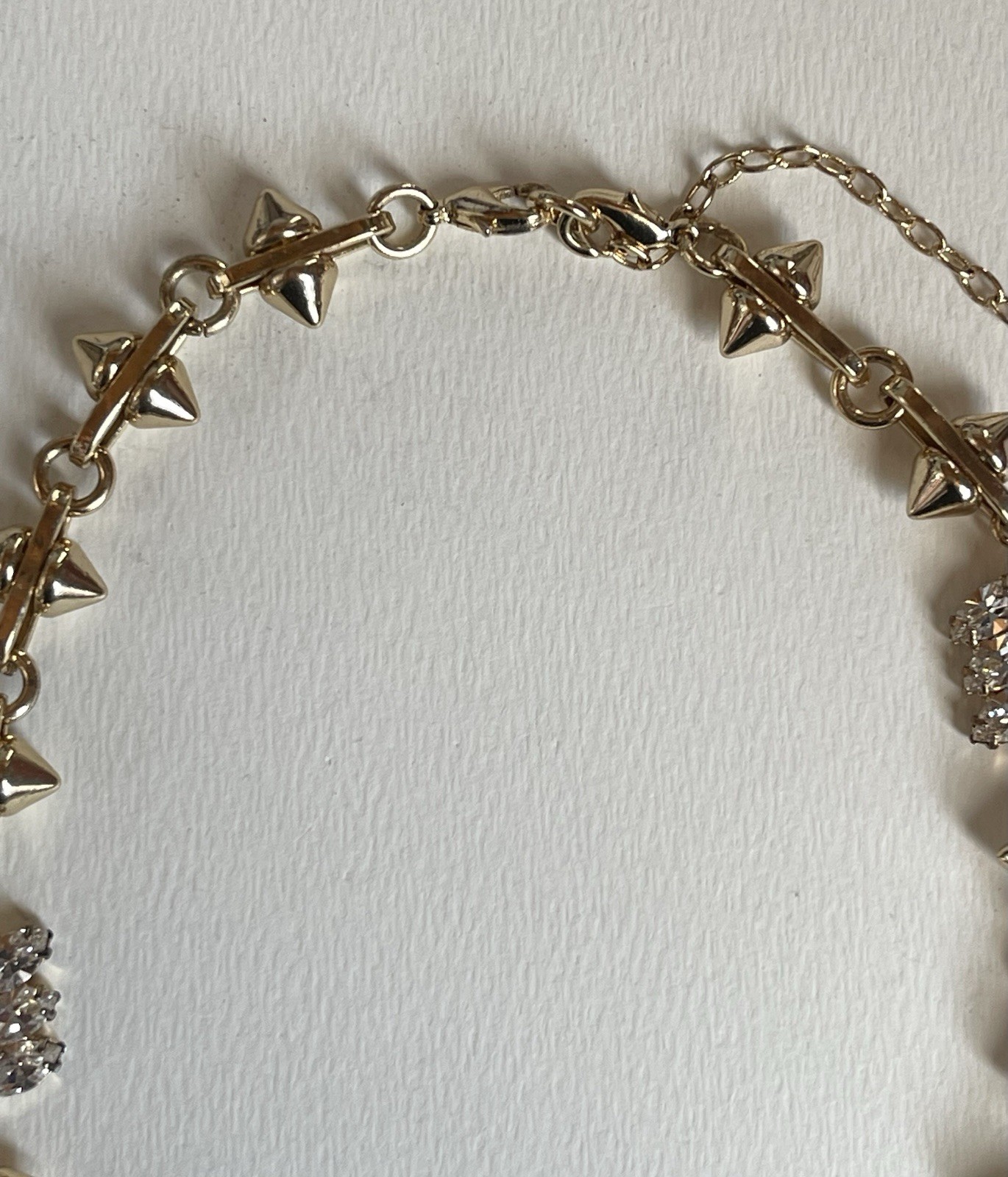 Cabi Convertible Rhinestone Necklace Brooch Bracelets Laurel Wreath Goldtone 16”