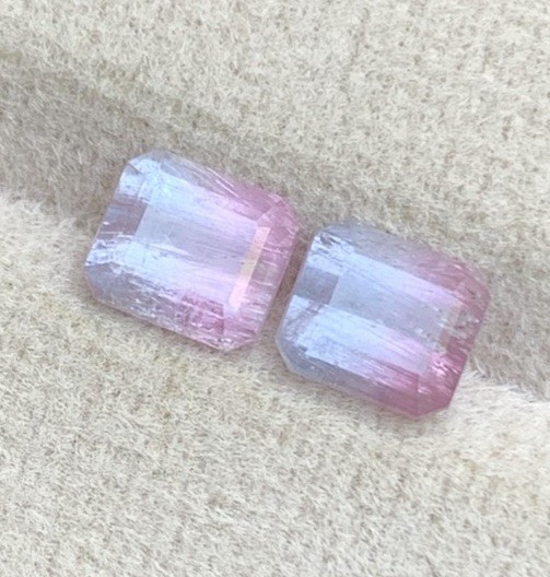 2.82 Crt Bicolour TourmalinePerfect Pair Natural Earth MinedUnheated Faceted Afg