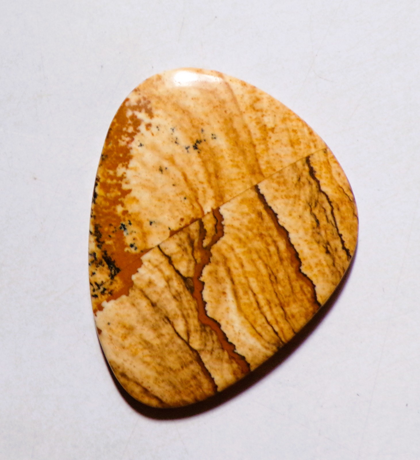 39.60 Cts Natural Picture Jasper Cabochon Loose Gemstone 40X31X4MM