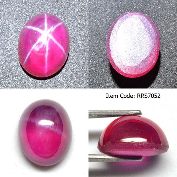 6.95 Ct 11.4×9 MM Red Ruby Star Sapphire 6 Rays Lab Created Corundum RRS7052