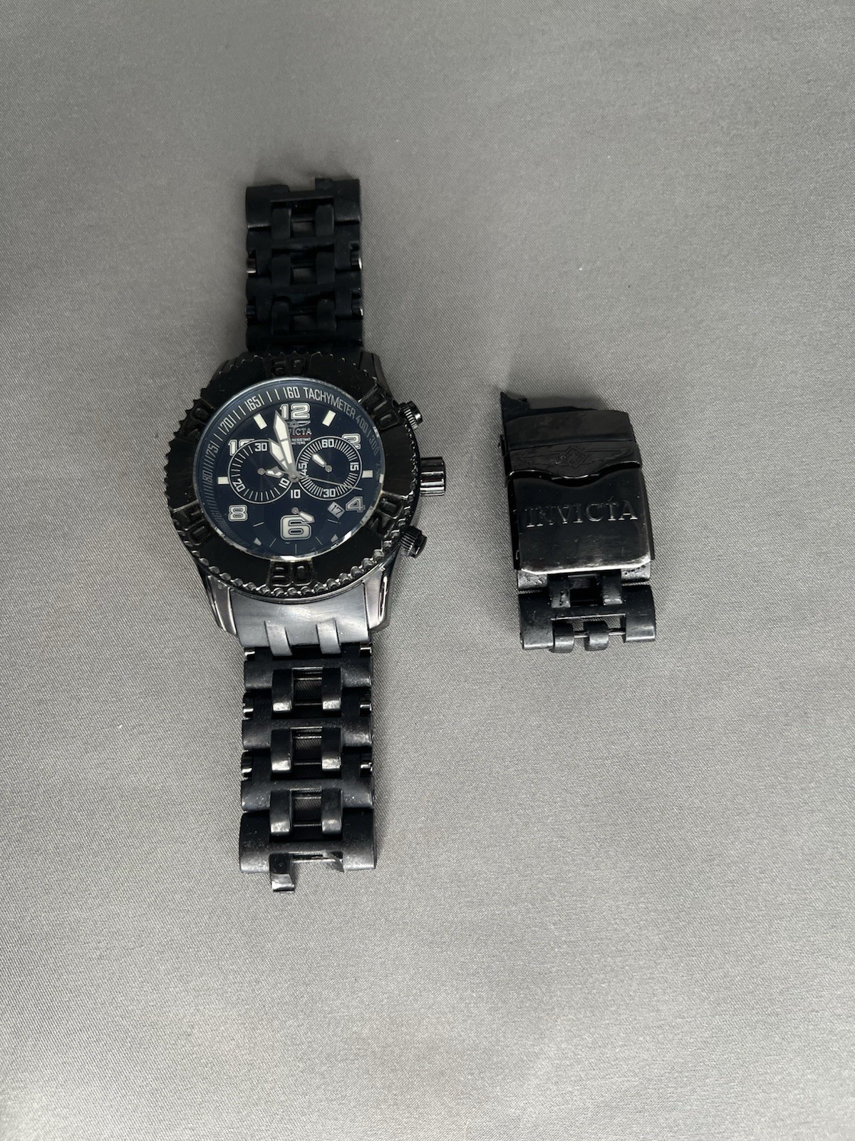 Invicta Men’s Black Seaspider Watch with flame fusion crystal – Needs Battery