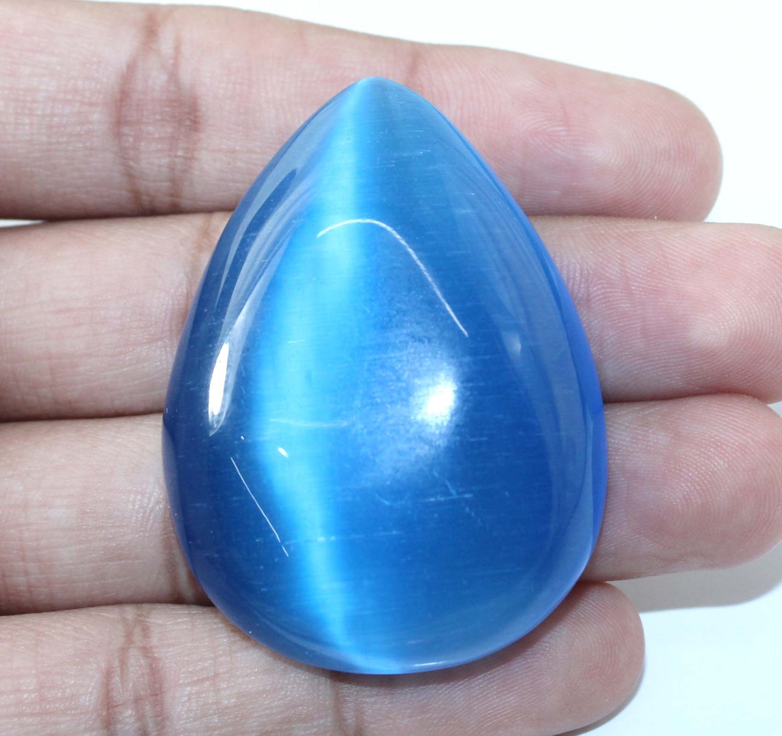 Certified 170.25 Ct Natural Blue Cat’s Eye Pear Gems T37327 Father’s Day Offer