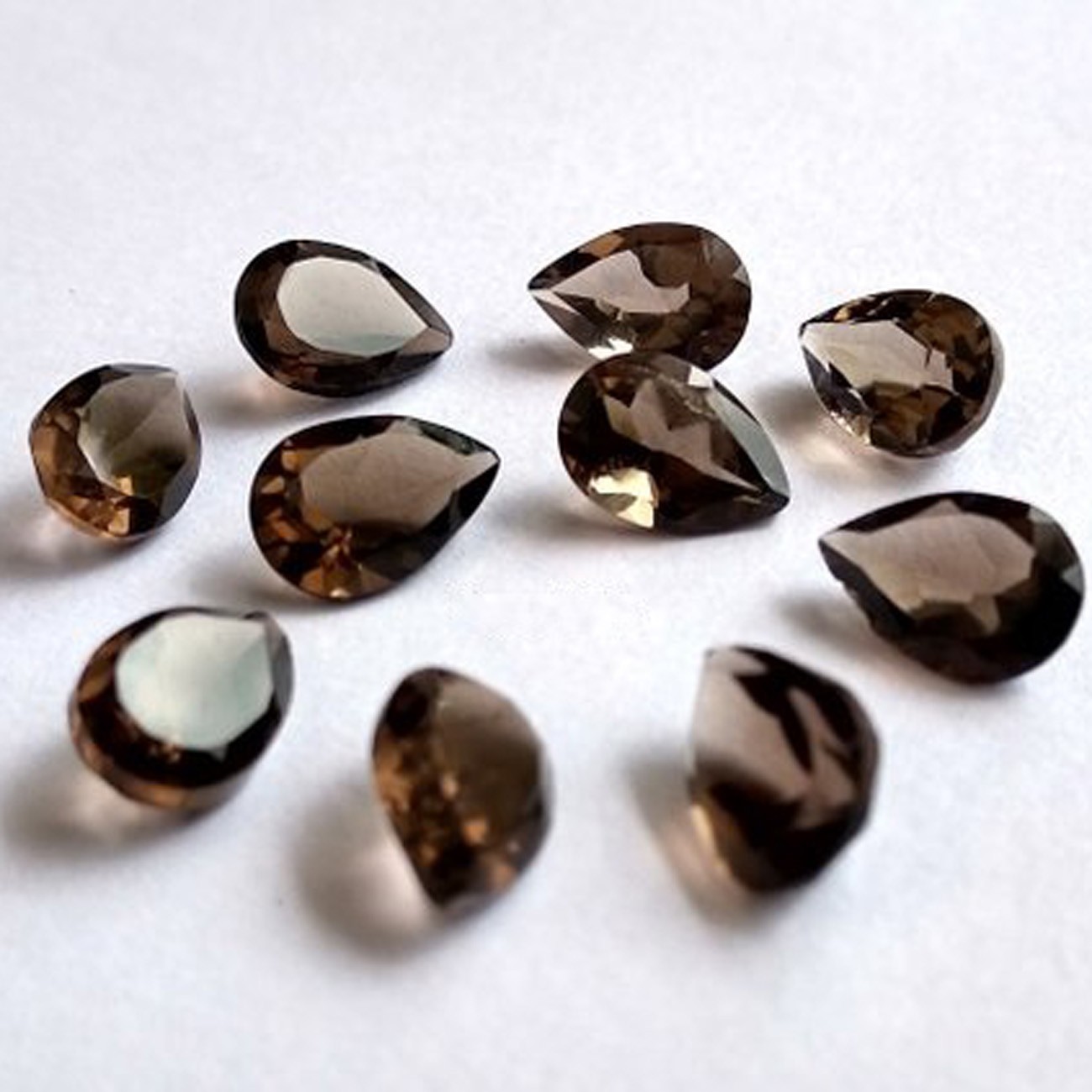 Natural Smoky Quartz Pear Faceted Cut 6x9mm To 20x25mm Loose Gemstone