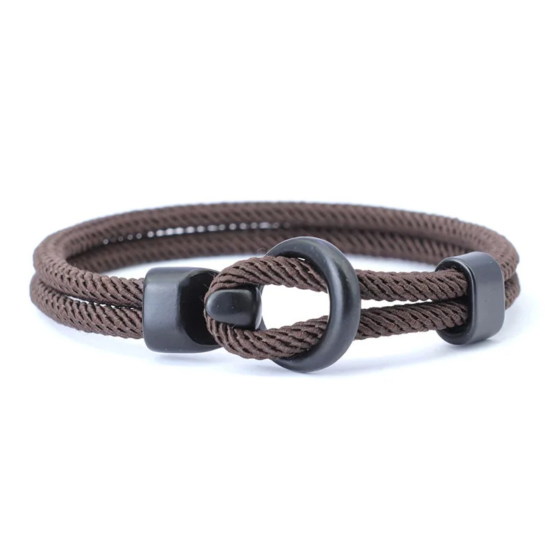 Fabric Rope Magnet Clasp Bracelet Men Outdoor Braided Milan Paracord Jewelry