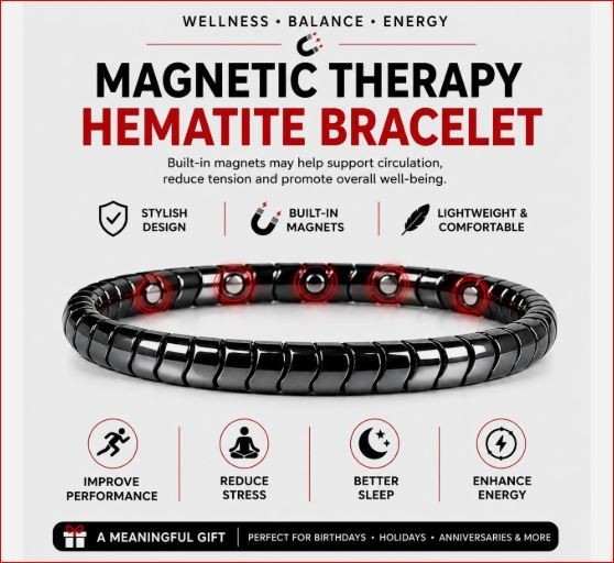 Magnetic Therapy Hematite Bracelet 8mm Beads for Men and Women