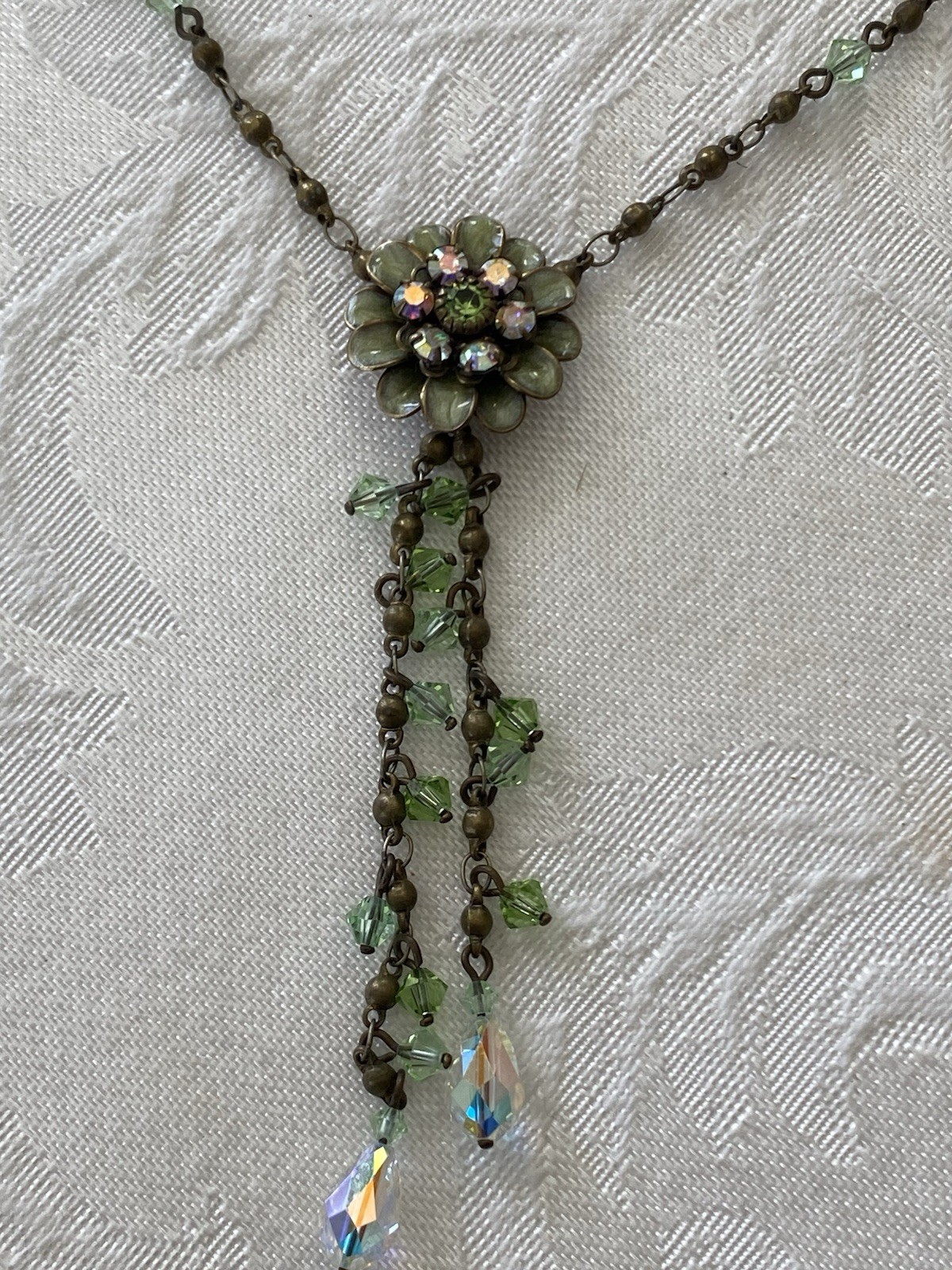 Liz Palacios Necklace And Earrings Set Green