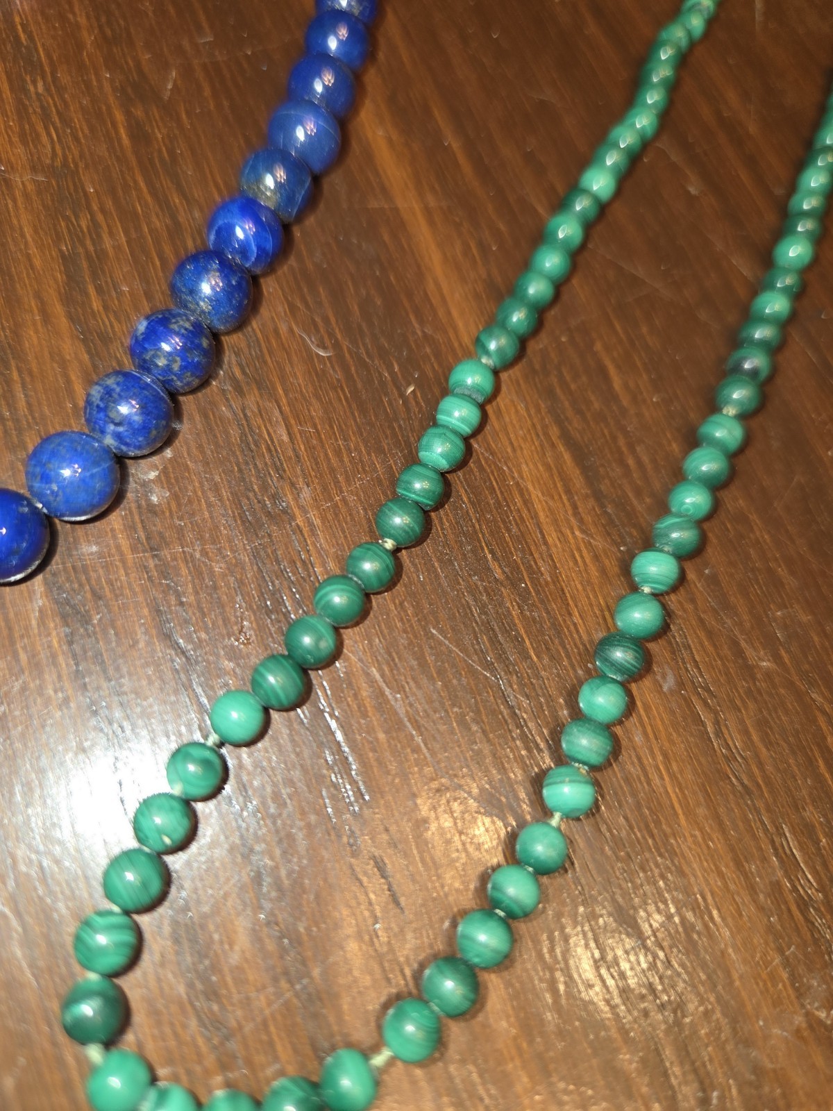 Green Malachite And Lapis Lazuli Necklace Bundle