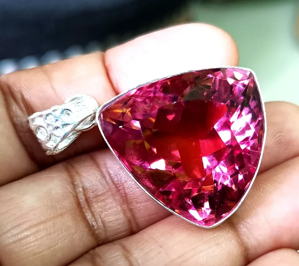 Certified 69 Ct+ Natural Zultanite 7 Color Pendant 925 Silver Loose Gemstone