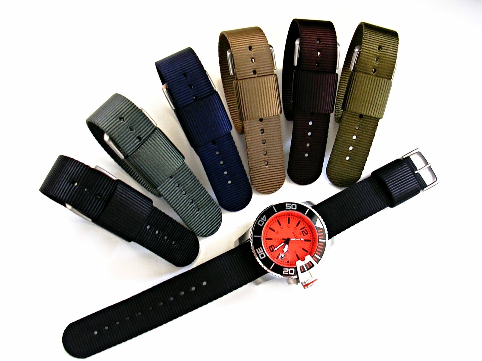 1pc RAF NATO strap WWII HD Ballistic nylon Olive army Khaki military watch bands