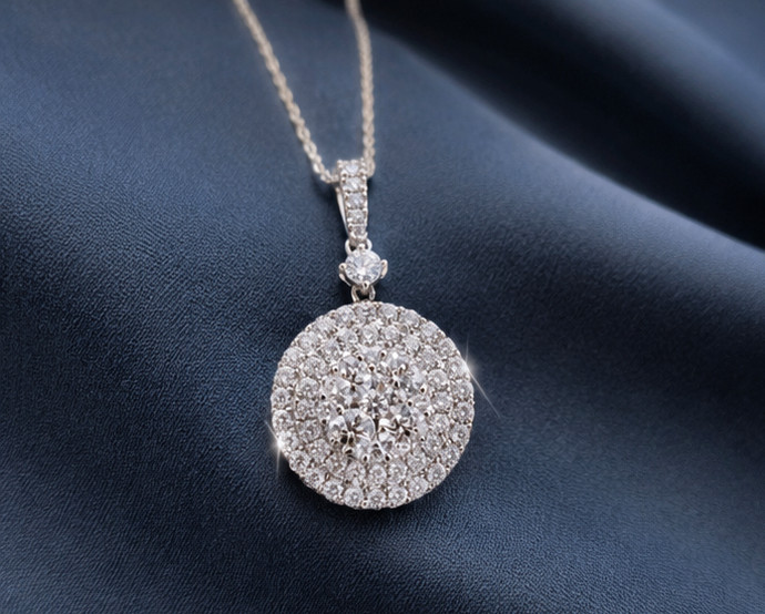2Ct Round Cut Simulated Diamond Elegant Halo Pendant Necklace 925Starling Silver
