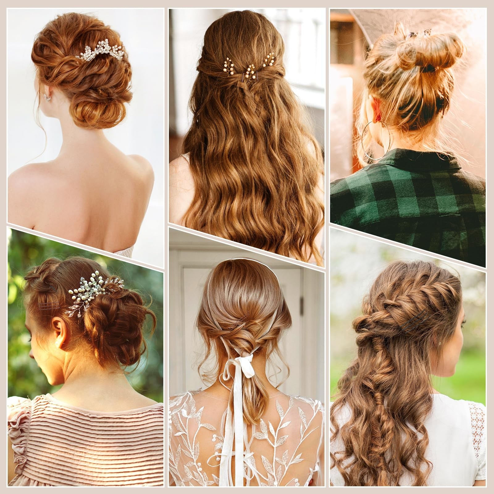 600PCS Bobby Pins Hair Pins Kit, Brown & Black Hair Clips & Bands with Storag…