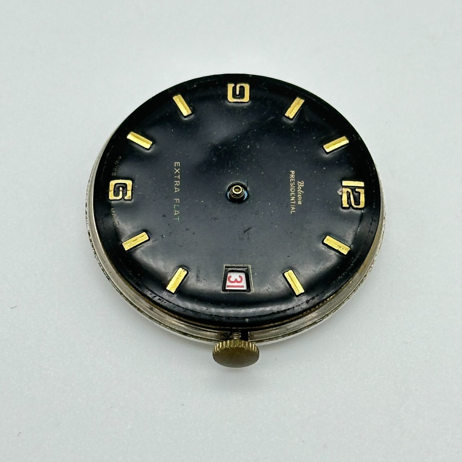 Vintage BOLIVIA Presidential Extra Flat Swiss Mechanical Movement (FOR PARTS)