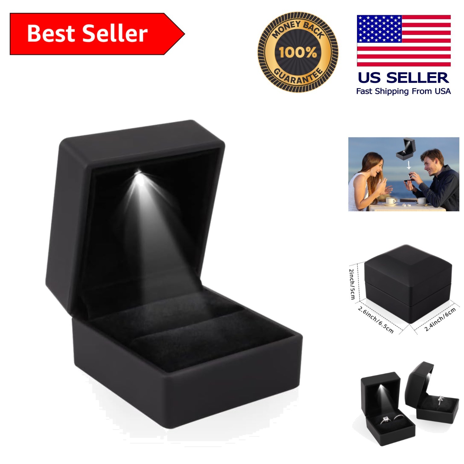 Luxurious Jewelry Gift Box with LED Light – Ideal for Weddings & Anniversaries