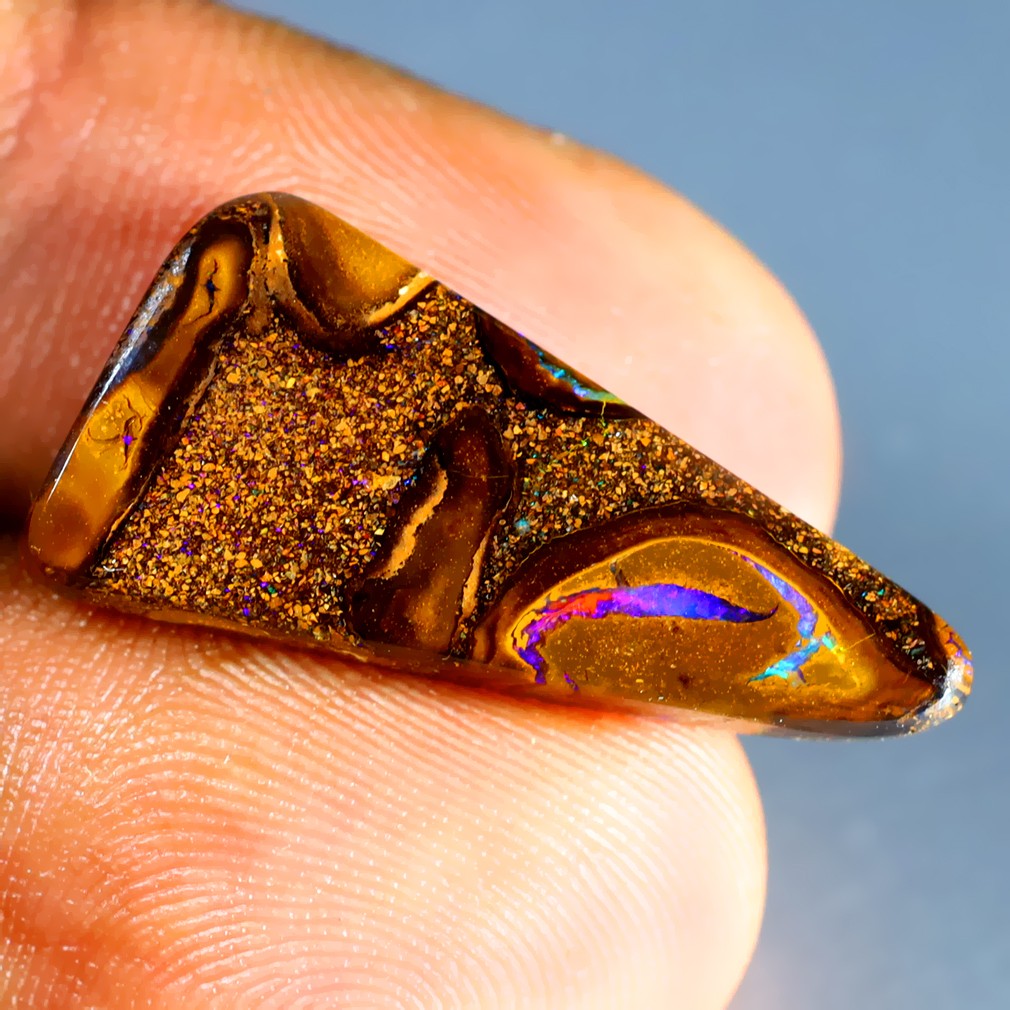 10.61 ct Fancy Cabochon (24 x 12 mm) Multi Australian Koroit Boulder Opal
