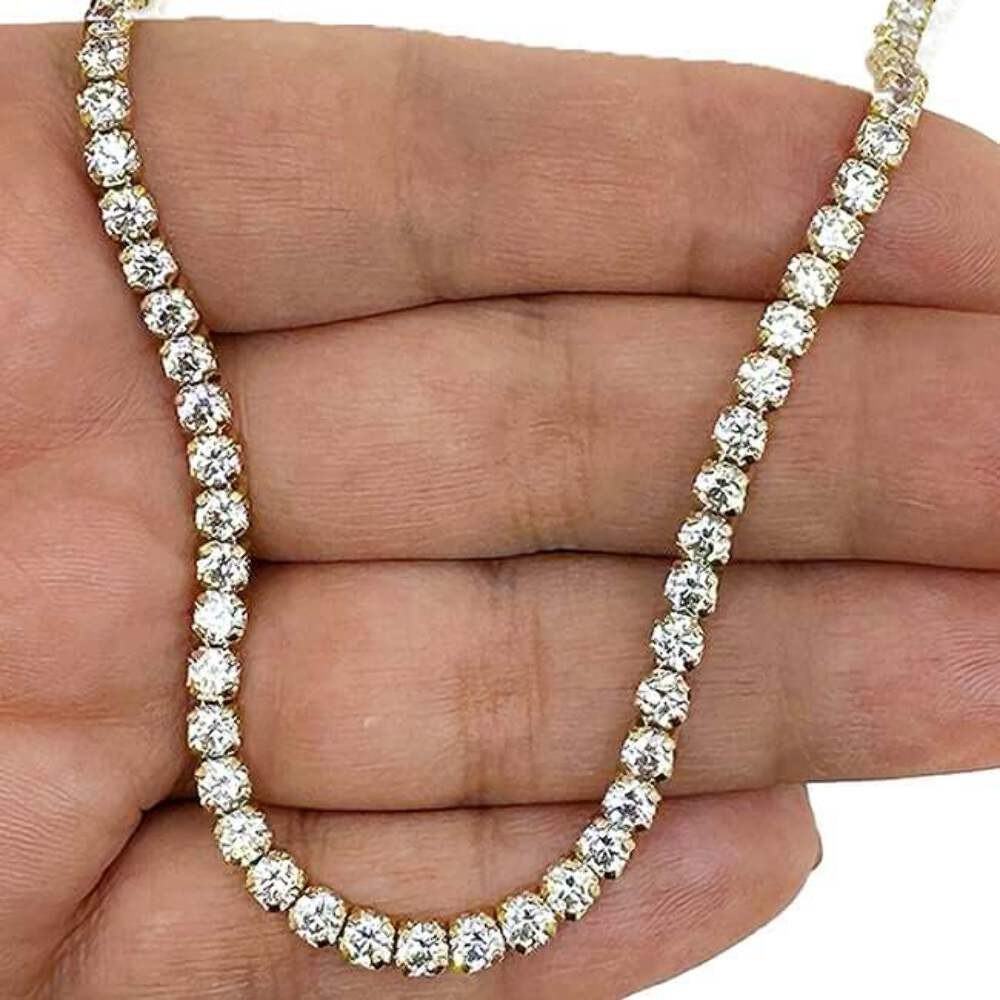 Solid 14K Real Gold 3.5mm CZ Tennis Chain Necklace 16″, 18″, 20″