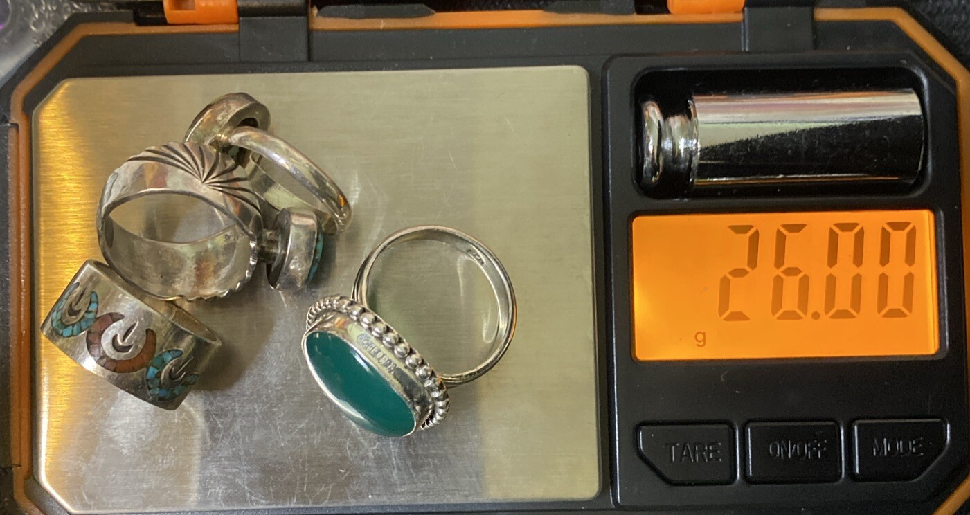 925 Sterling Silver Lot Of 4 Rings Sz. Varies Multiple Stones C11
