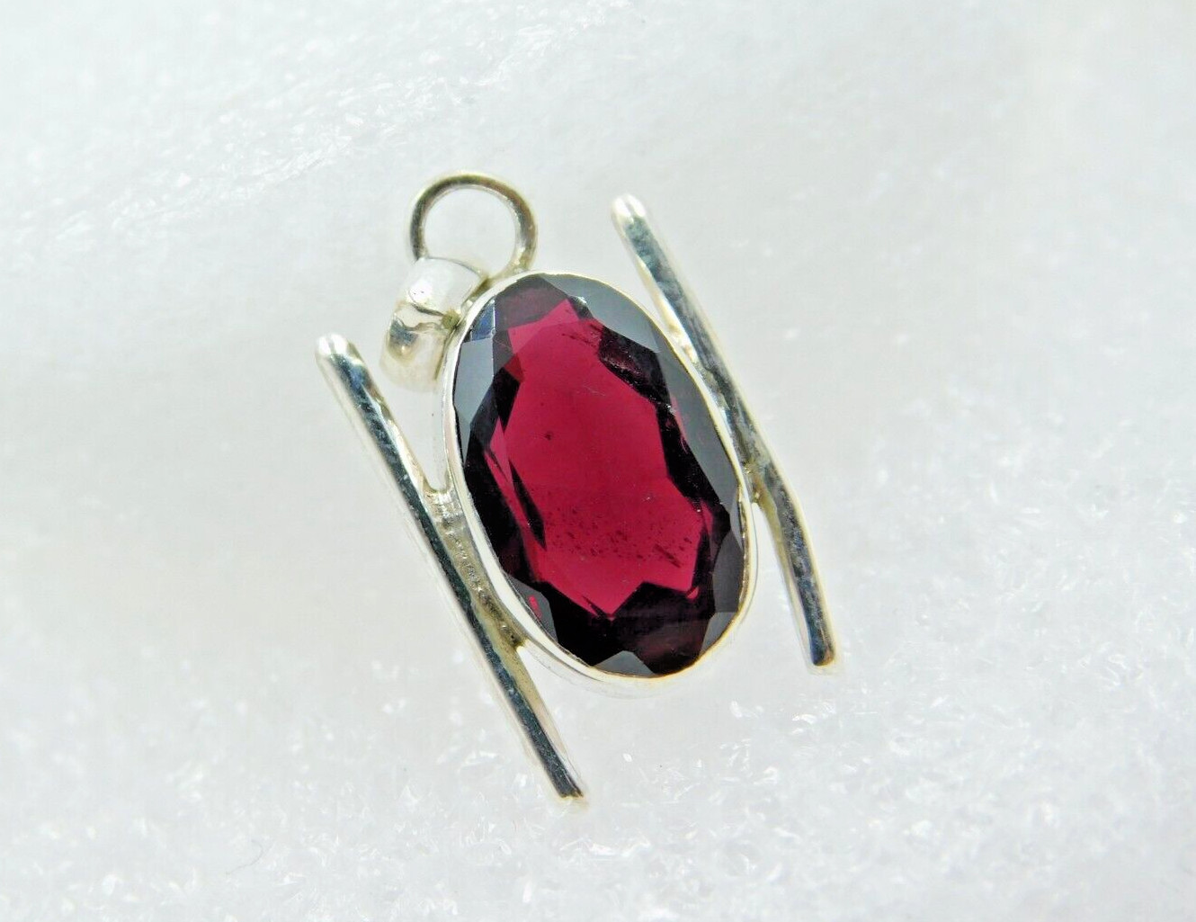 Shop Red Garnet Charming Small Size Trending 925 Sterling Silver Charm Pendant